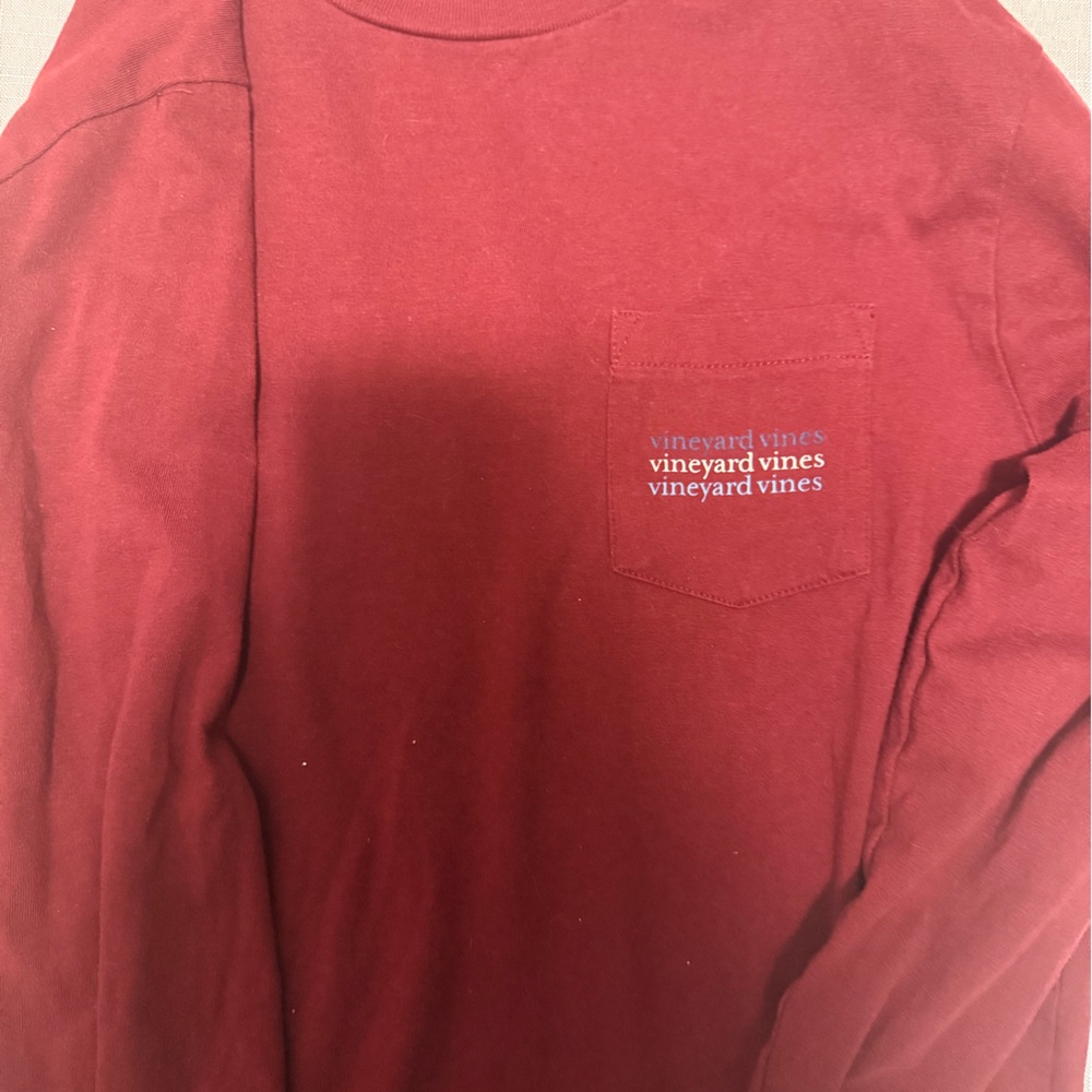 Vineyard Vines Maroon Crew Neck Tee